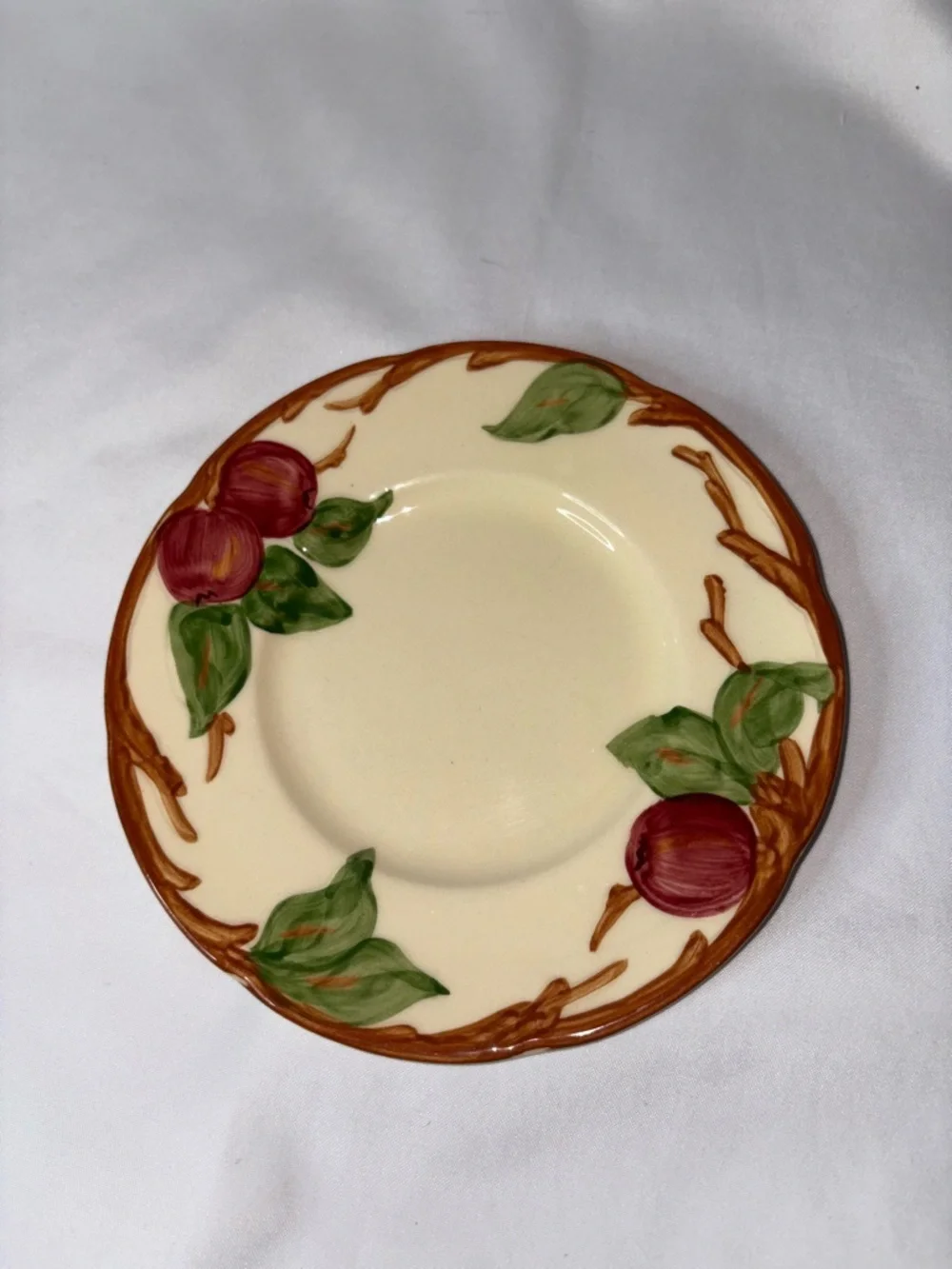 Franciscan Apple Set of 3 Saucer Plates 6.5” Vintage USA Hand Painted
